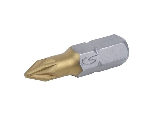 KS Tools 911.2625, Phillips-ruuvimeisseli, titaani, DIN 3126, ISO 1173 - C 6.3, 25 mm, 40 g, 25.4 / 4 mm (1 / 4")