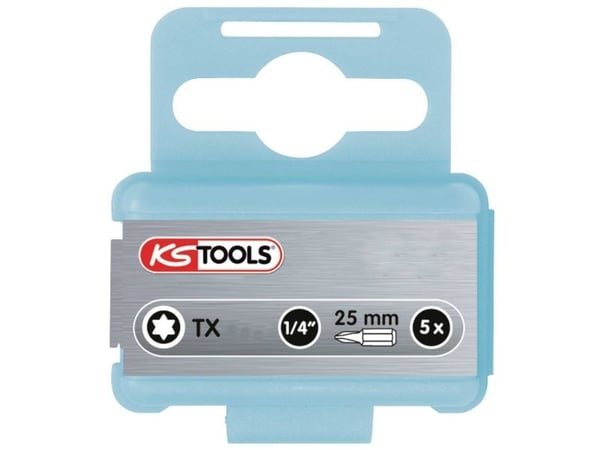 KS Tools 910.2321, 5 stykker, Torx, T25, Rustfritt stål, 25 mm, 30 g