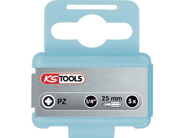 KS Tools 910.2219, 5 stykker, Pozidriv, PZ 1, Rustfritt stål, 25 mm, 30 g