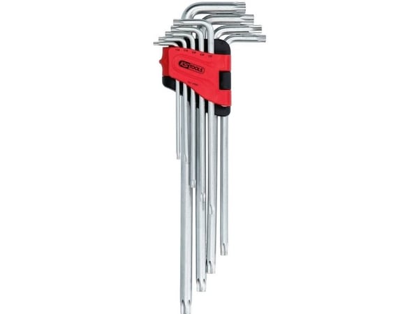 KS Tools 151.4580, L-torx-nøkkel, Metallisk, Kromvanadiumstål, 441 g, 9 stykker