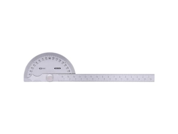 KS Tools 300.0700, Halvsirkel, Rustfritt stål, Matt, Rustfritt stål, 0 - 180°, 220 mm