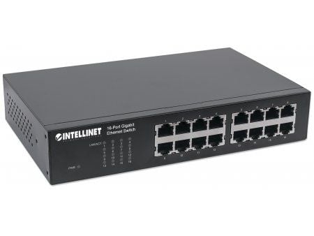 Intellinet 561068, Uhåndtert, L2, Gigabit Ethernet (10/100/1000), Full tosidig, Rack-montering, 1U
