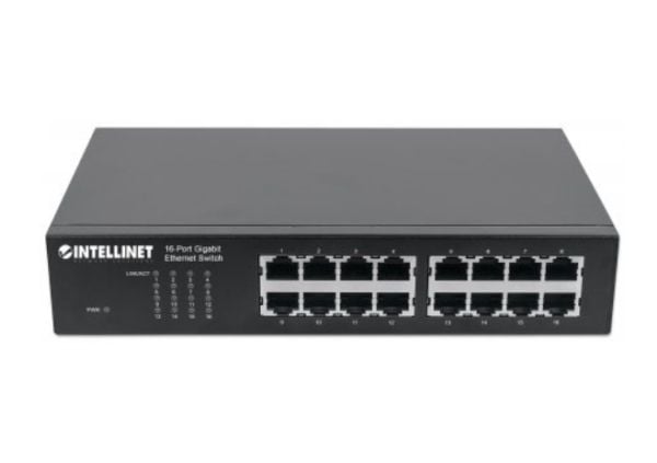 Intellinet 561068, Uhåndtert, L2, Gigabit Ethernet (10/100/1000), Full tosidig, Rack-montering, 1U