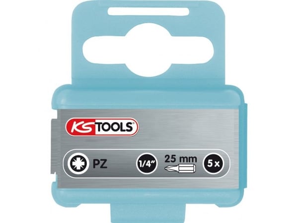 KS Tools 910.2219, 5 stykker, Pozidriv, PZ 1, Rustfritt stål, 25 mm, 30 g