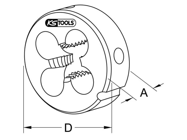 KS Tools 332.0013, Gjengebakke, Høy-Hastighets Stål (HHS), Sølv