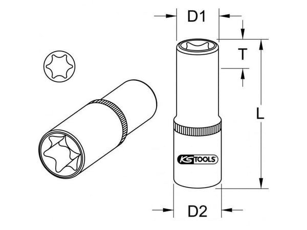 KS Tools 911.4424, Stikkontakt, 1/2", Metrisk/imperisk, 1 hoder, 12 mm, 1/2"