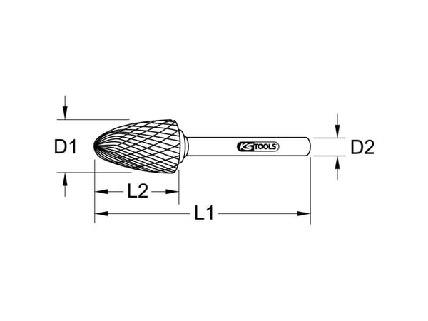 KS Tools 515.3265, Metall, Oval, Støpejern, Plast, 1 stykker, 1,2 cm, 6 mm