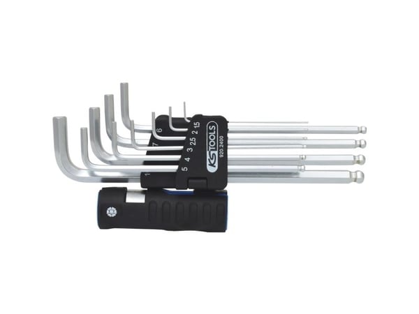 KS TOOLS 7,60 cm (3") 1 unbrakonøkkelsett, 10 stk XL, kulehode (920.2400)