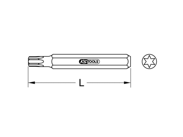 KS Tools 975.2010, 1 stykker, Torx, T70, T10, Nikkelstål, 75 mm, 70 g