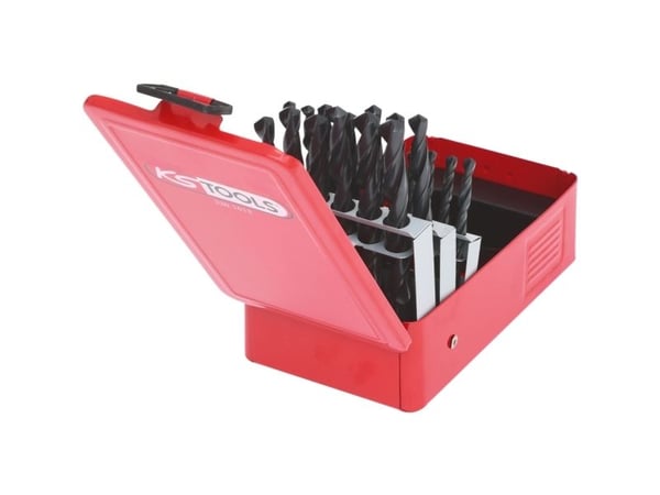 KS Tools 330.1613, Drill, Drill bit set, Høyrehåndsrotasjon, Metall, Plast, Tre, 118°, Rolled High-Speed Steel (HSS-R)