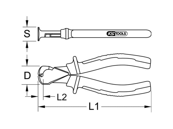KS Tools 962.0615, Sivuleikkurit, Beryllium, Kupari, 175 mm