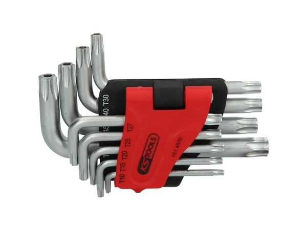 KS Tools 151.4570, L-kuusiokoloavain, Metallinen, Kromivanadiini-teräs, 230 g, 9 kpl