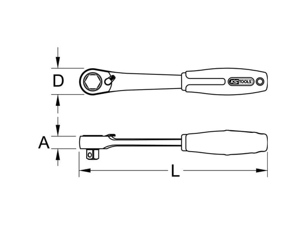 KS Tools TRIPLEplus, Skrallenøkkelhåndtak, KS Tools, 1 stykker, 1/2", 190 g