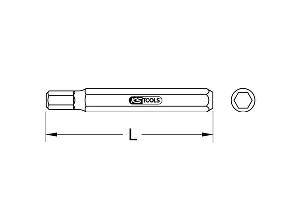 KS Tools 975.1008, 1 stykker, Hex (metrisk), 8 mm, Nikkelstål, 75 mm