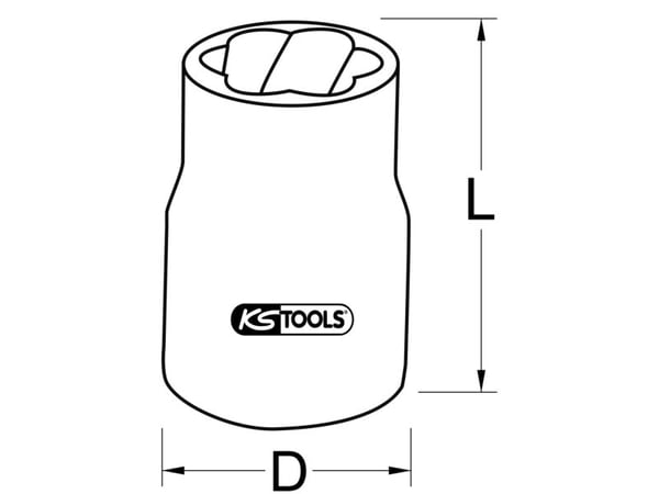 KS Tools 913.3861, Kraftpipe, Sort, 1 hoder, 3/8", Metrisk, 11 mm