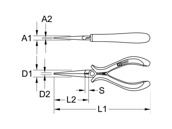 KS Tools 500.7032, Stål, 160 mm