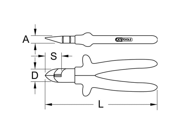 KS Tools 117.1268, Terästä, 1000 V, 160 mm