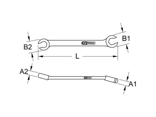 KS Tools 518.0526, Kromvanadiumstål, Kromfarget, 14x17 mm, DIN 3118, 196 mm, 170 g
