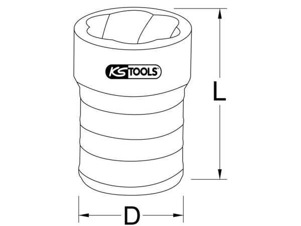 KS Tools 913.1461, Kraftpipe, Sort, 1 hoder, 1/2", Metrisk, 27 mm
