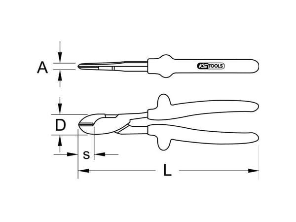 KS Tools 117.1234, Stål, 1000 V, 200 mm