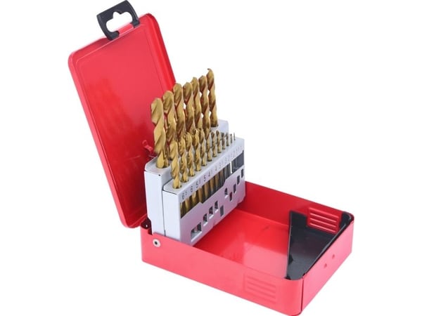 KS Tools 330.4610, Borr, Borrsats, Högerrotation, Metall, Plast, Trä, 130°, Titanium-överdragen snabbstål (HSS-TiN)