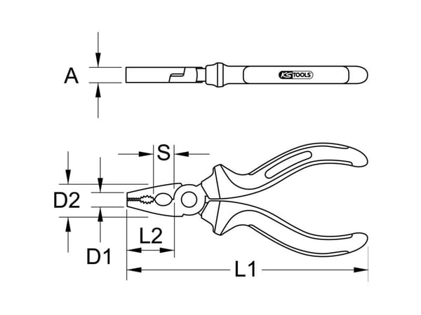 KS Tools 965.0620, Titaani, 160 mm