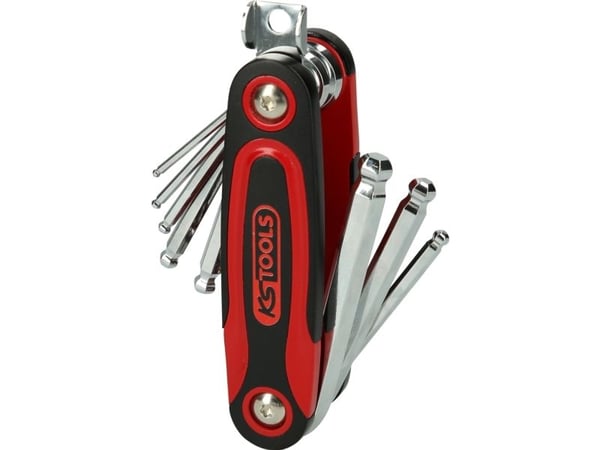 KS Tools 158.3520, Pipenøkkelsett, Svart, Rød, Kromvanadiumstål, DIN ISO 2936, 440 g