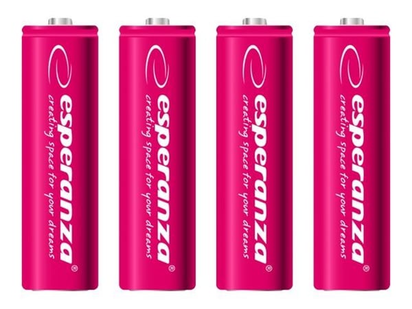 Esperanza - Batteri 4 x AA-type - NiMH - 2000 mAh - rød