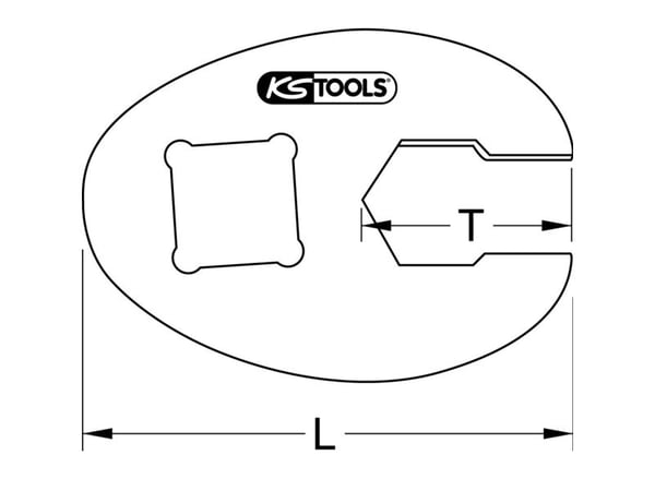 KS Tools 913.3812, Enkel enhet, Nøkkelendemontering, Kromvanadiumstål, 12 mm, 37 mm, 15 mm
