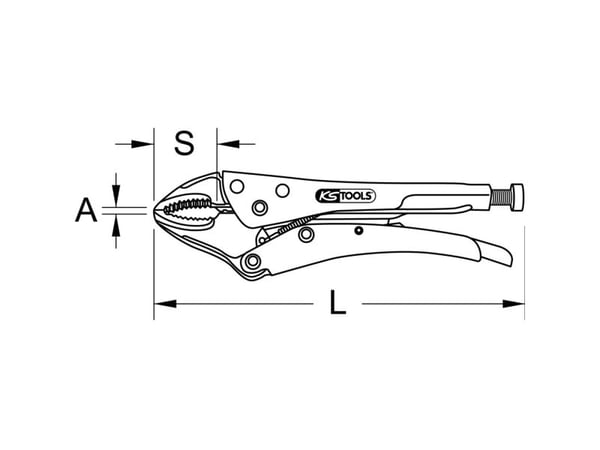 KS Tools BRONZEplus, Låsetang, 1,6 cm, 254 mm, 700 g