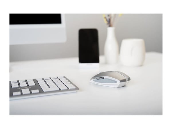 CHERRY GENTIX BT - Mus - optisk - 7 knapper - trådløs - Bluetooth 4.0 - frostet sølv (frosted silver)