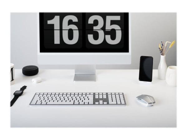 CHERRY GENTIX BT - Mus - optisk - 7 knapper - trådløs - Bluetooth 4.0 - frostet sølv (frosted silver)