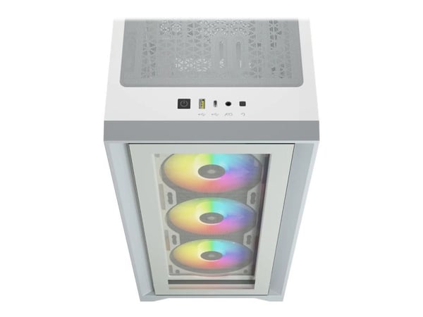 Corsair iCUE 4000X RGB - Miditower - ATX - ingen strömförsörjning - Hvid - USB/Lyd