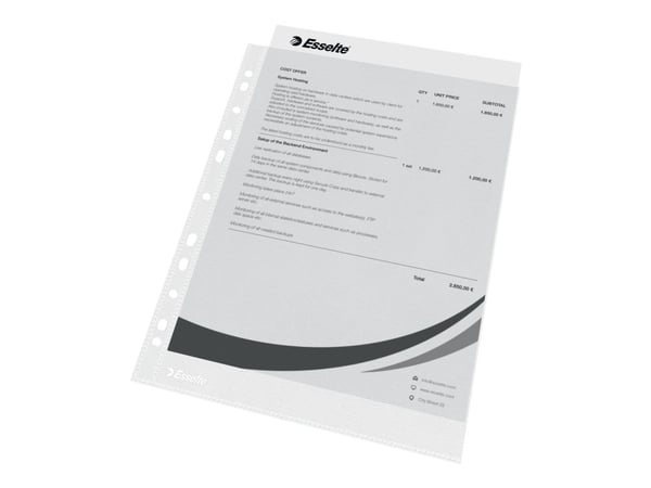 Esselte - Arkbeskytter - for A4 - kapasitet: 30 ark - blank (en pakke 100)