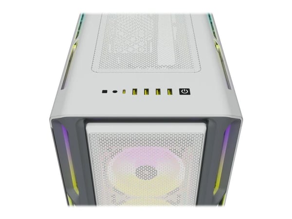 CORSAIR iCUE 5000T RGB - Mid tower - utvidet ATX (E-ATX) - sidepanel med vindu (herdet glass) - ingen strømforsyning (ATX) - hvit - USB/lyd