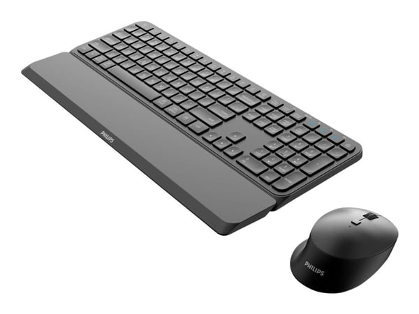 Philips 6000 series SPT6607B - Tastatur- og mussett - trådløs - 2.4 GHz, Bluetooth 3.0, Bluetooth 5.0 - QWERTY - svart