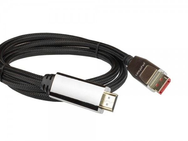 PYTHON DisplayPort 1.4/HDMI-kaapeli 5m 4K UHD@60Hz kullattu OFC pc/musta