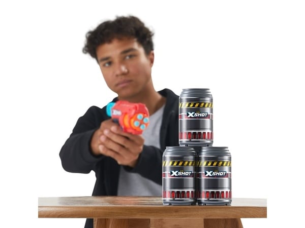X-Shot Excel Double Fury 4 Combo Foam Blaster Pack (16 Darts 3 Cans)