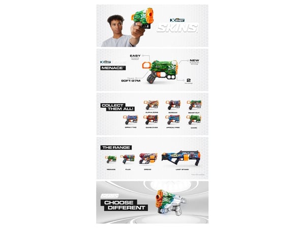 X-Shot Skins Menace Dart Blaster (8 Darts)