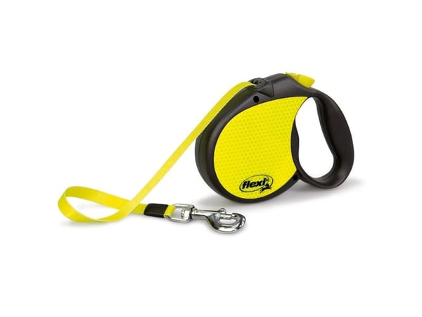 Flexi New Neon L, Hund, Tilbaketrekkelig, Sort, Gult, Teip, 50 kg, Monokromatisk