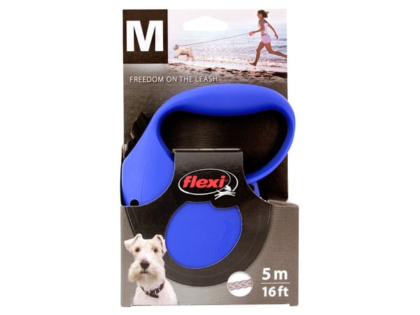Flexi Guinzaglio Avvolgibile a corda Standard Misura M 5 m peso massimo 20 kg, Hund, Tilbaketrekkelig, Sort, Ledning, 20 kg, Monokromatisk