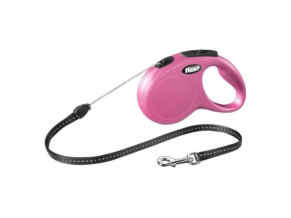Flexi New CLASSIC, Hund, Tilbaketrekkelig, Rosa, Ledning, 12 kg, 5 m