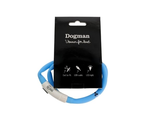 Dogman Blinkhalsband Led Blå 20-65cm