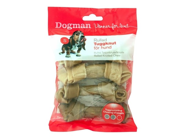 DOGMAN Tyggeknute rullet S 4-pakning 11cm