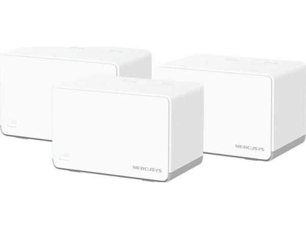 Mercusys Halo H70X V1 - Wi-Fi-system - (3 rutere) - inntil 6000 kvadratfot - maske 1GbE - Wi-Fi 6 - Dobbeltbånd (en pakke 3)