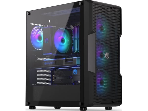 Endorfy Regnum 400 ARGB - PC-etui - ATX - sidepanel med vindu (herdet glass) - ingen strømforsyning (ATX) - svart - USB/lyd