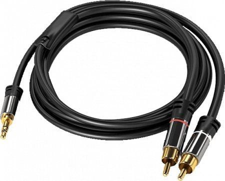 PremiumCord kabel PremiumCord kabel miniJack 2x RCA Chinch 5m AUX GOLD - Kabling