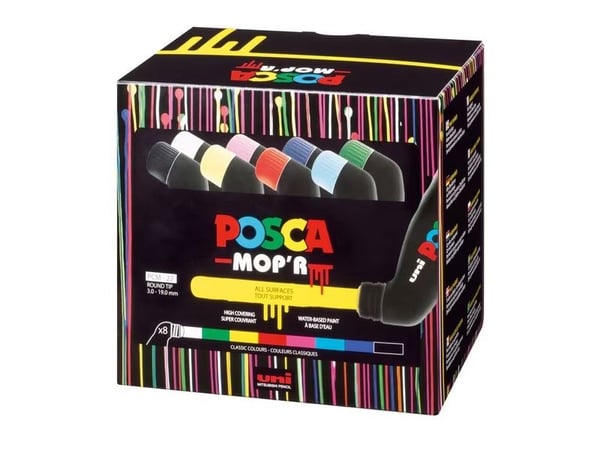 Posca MOP´R Squeeze Marker PCM-22 8C - med 8 stk. ass. farver
