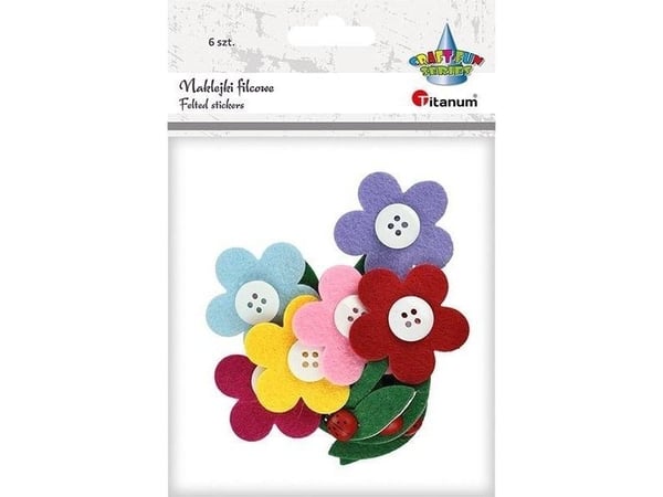 Titanum 3D filt-klistremerker blomster 6 stk Titanum 3D filt-klistremerker blomster 6 stk