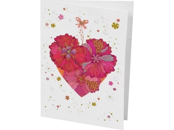 Turnowsky kort B6 + konvolutt hjerte med blomster